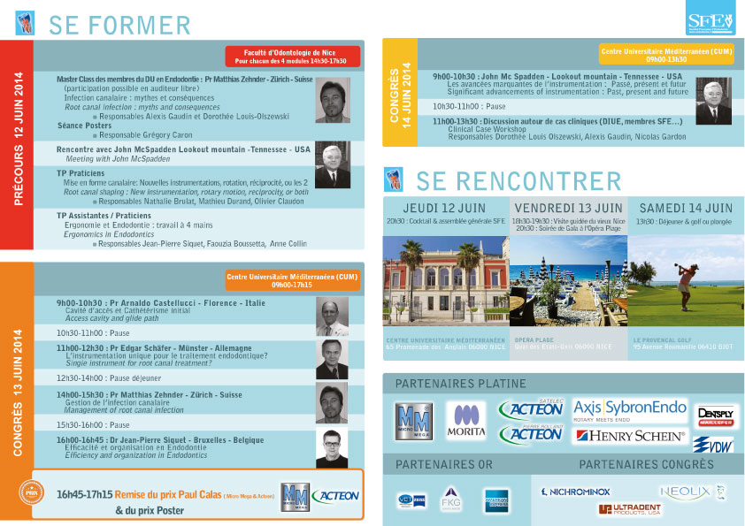 Flyer - Congrès de la Société Francaise d'Endodontie – Nice
